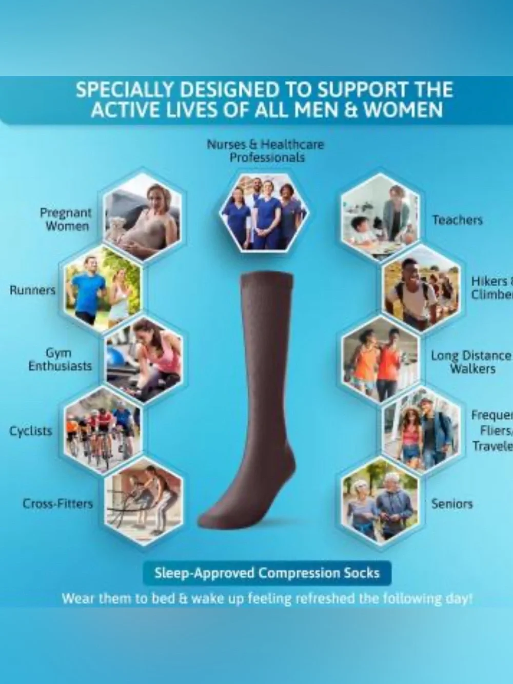 CRAIB Compression Socks- 4 pairs- Knee High Women Socks - Black -2XL